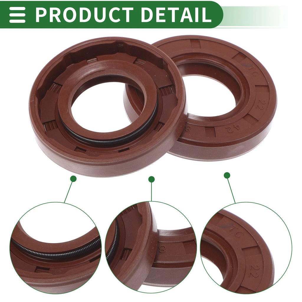 Set of 5 Oil Seal Rotary Shaft Seal FKM Rubber 22x42x8mm