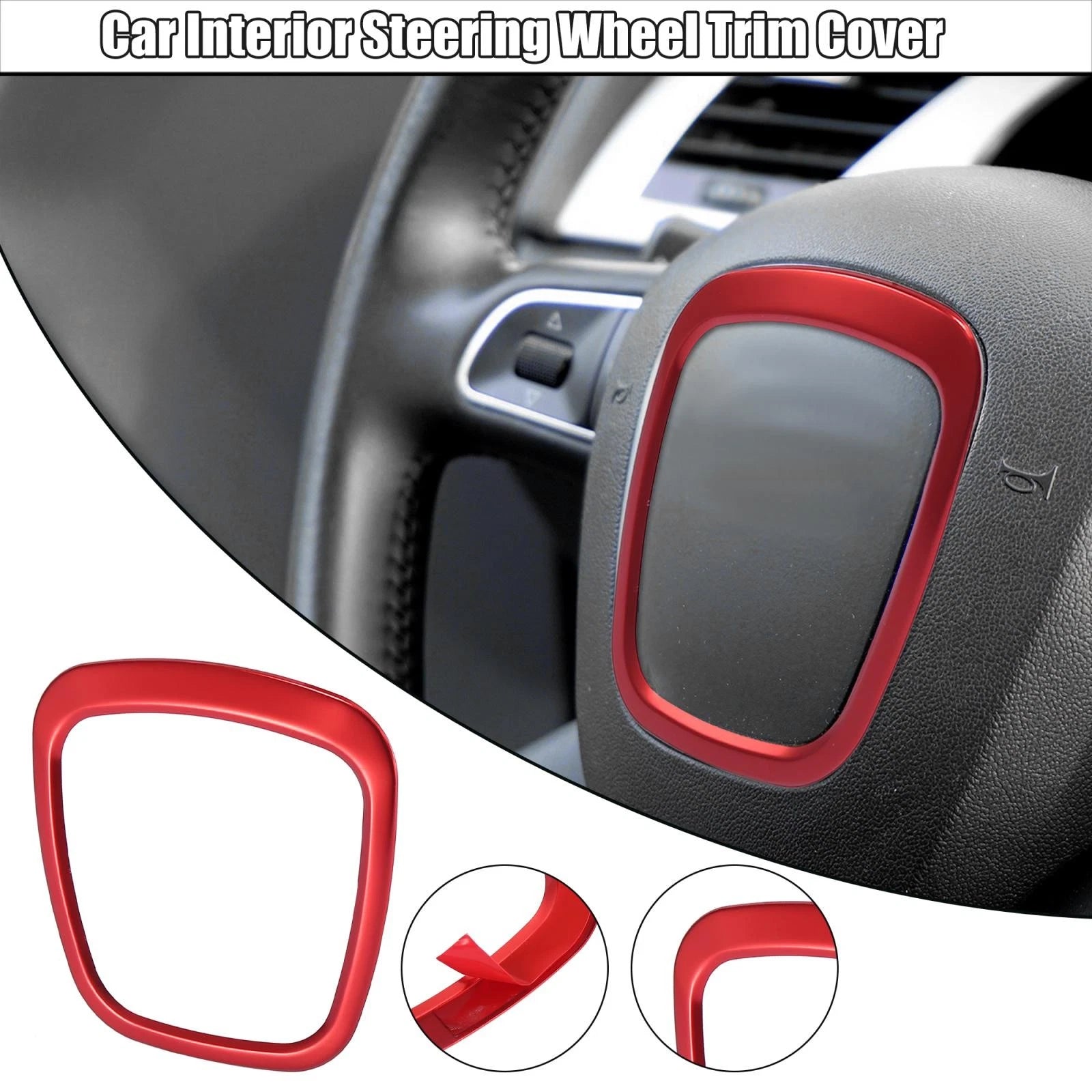 Steering Wheel Trim Cover Red for Audi A4 B7 B8 (2006–2012)
