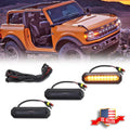 3X Smoked Amber LED Front Grille Lights for Ford Bronco (2021–2023)