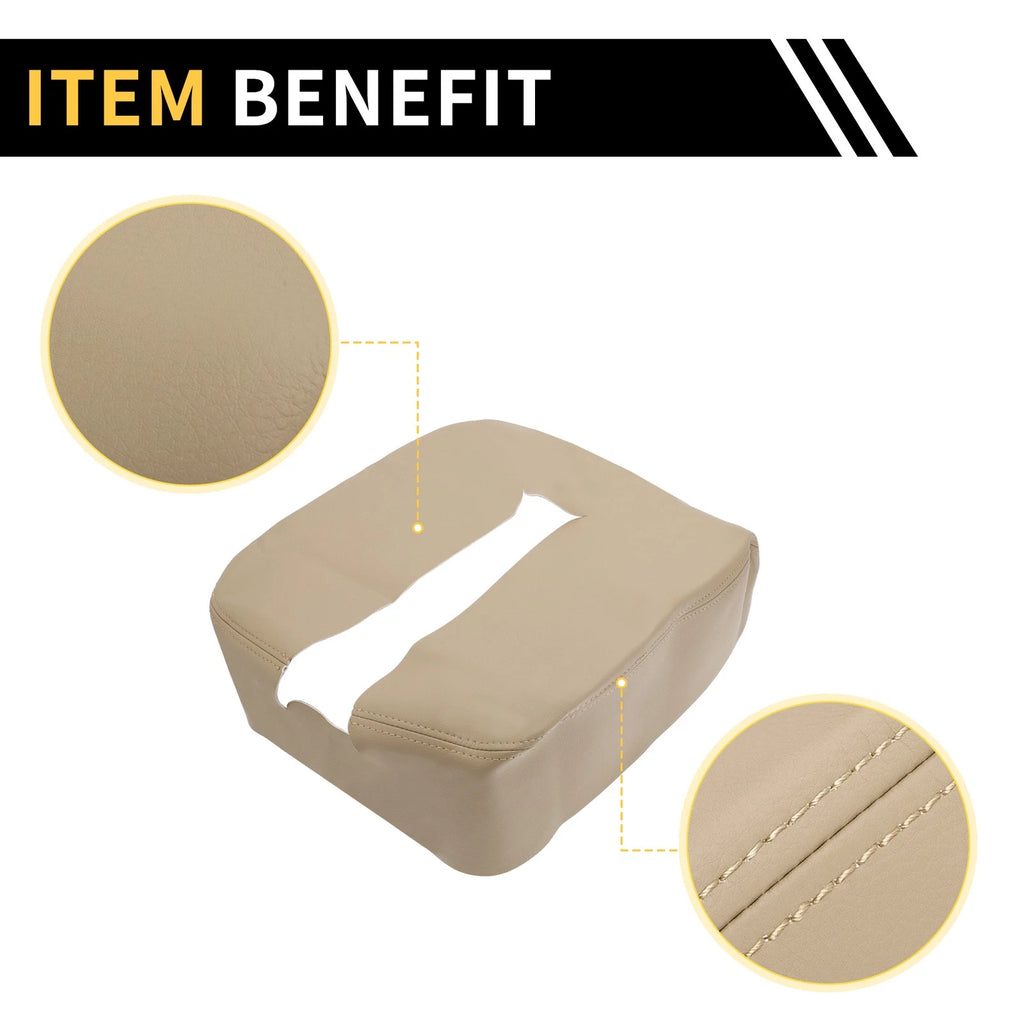 Center Console Cover for Chevrolet Silverado (Microfiber Leather, Beige)