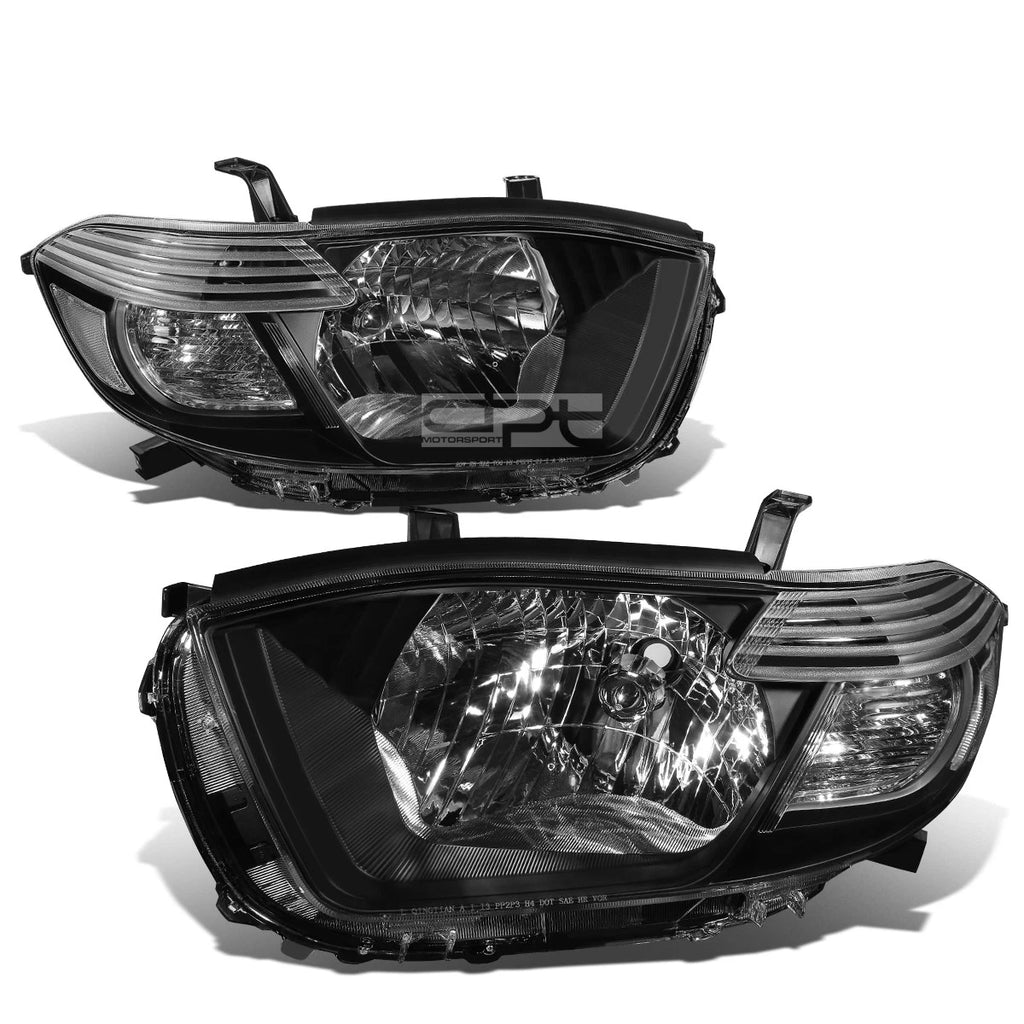Headlight for Toyota Highlander (2008–2010) - Black Housing, Clear Corner