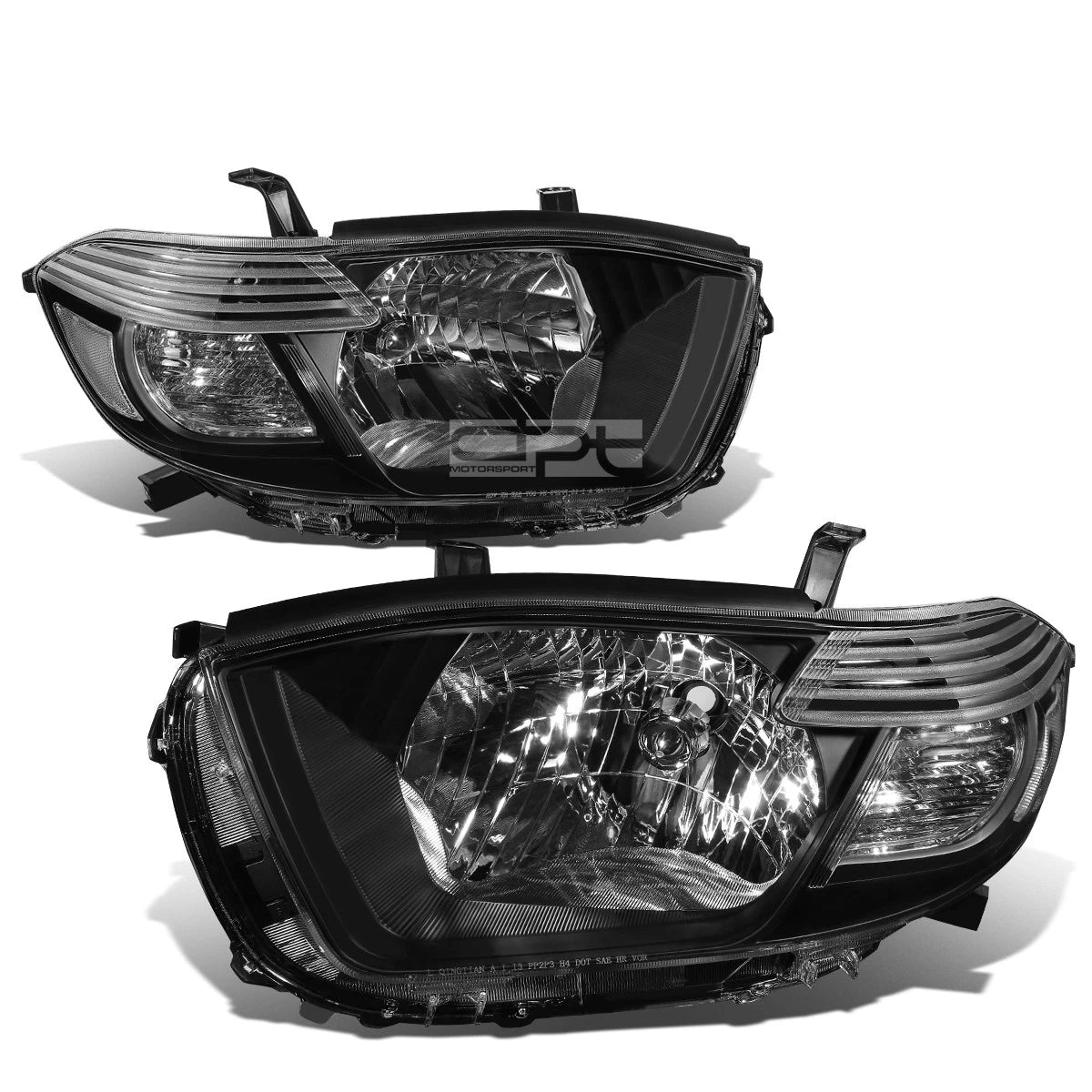 Headlight for Toyota Highlander (2008–2010) - Black Housing, Clear Corner