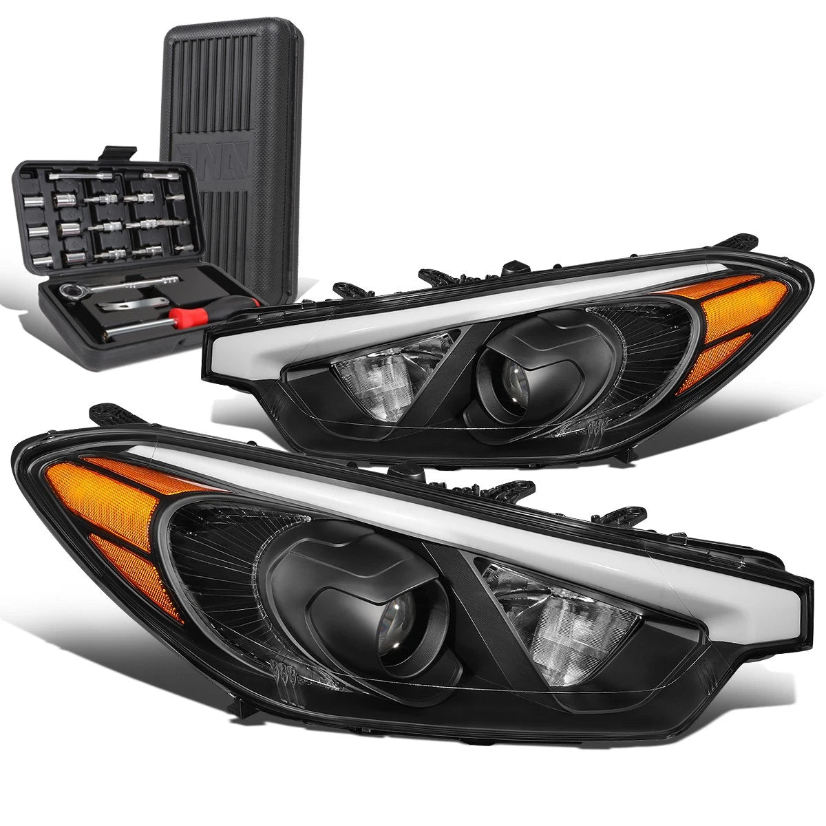 Side Projector Headlight Lamps for Kia Forte 5 Koup (2014–2016)