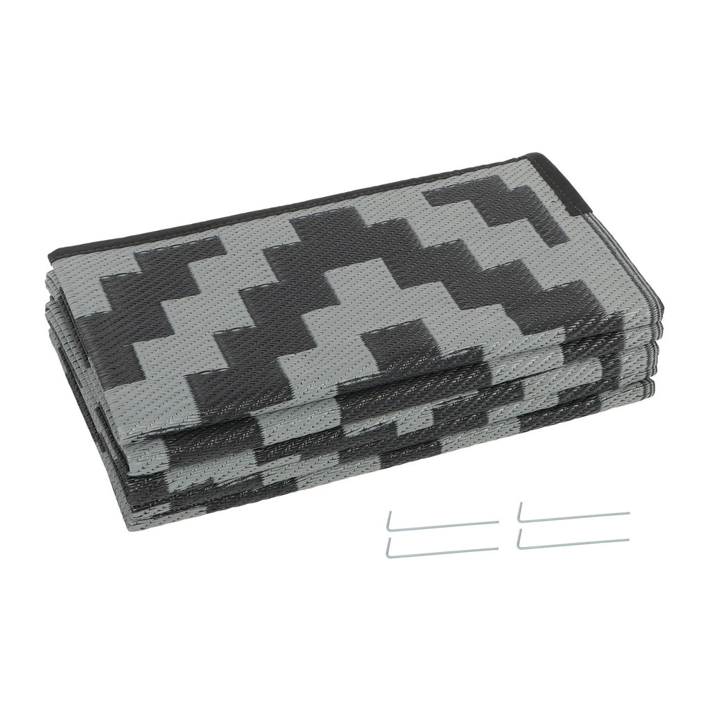 Outdoor Plastic Straw Rug for Patio or Deck (8x10 ft) - Waterproof Black