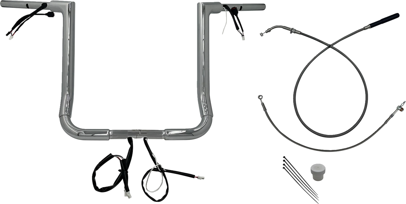 EZ Install Wired Handlebar Kit 1-1/2" Flat Top 16" for Harley Davidson