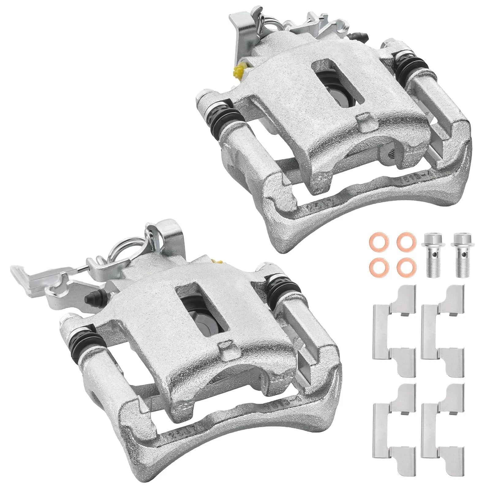 Pair Rear Brake Calipers w/ Bracket for Ford Mustang (2007–2014)