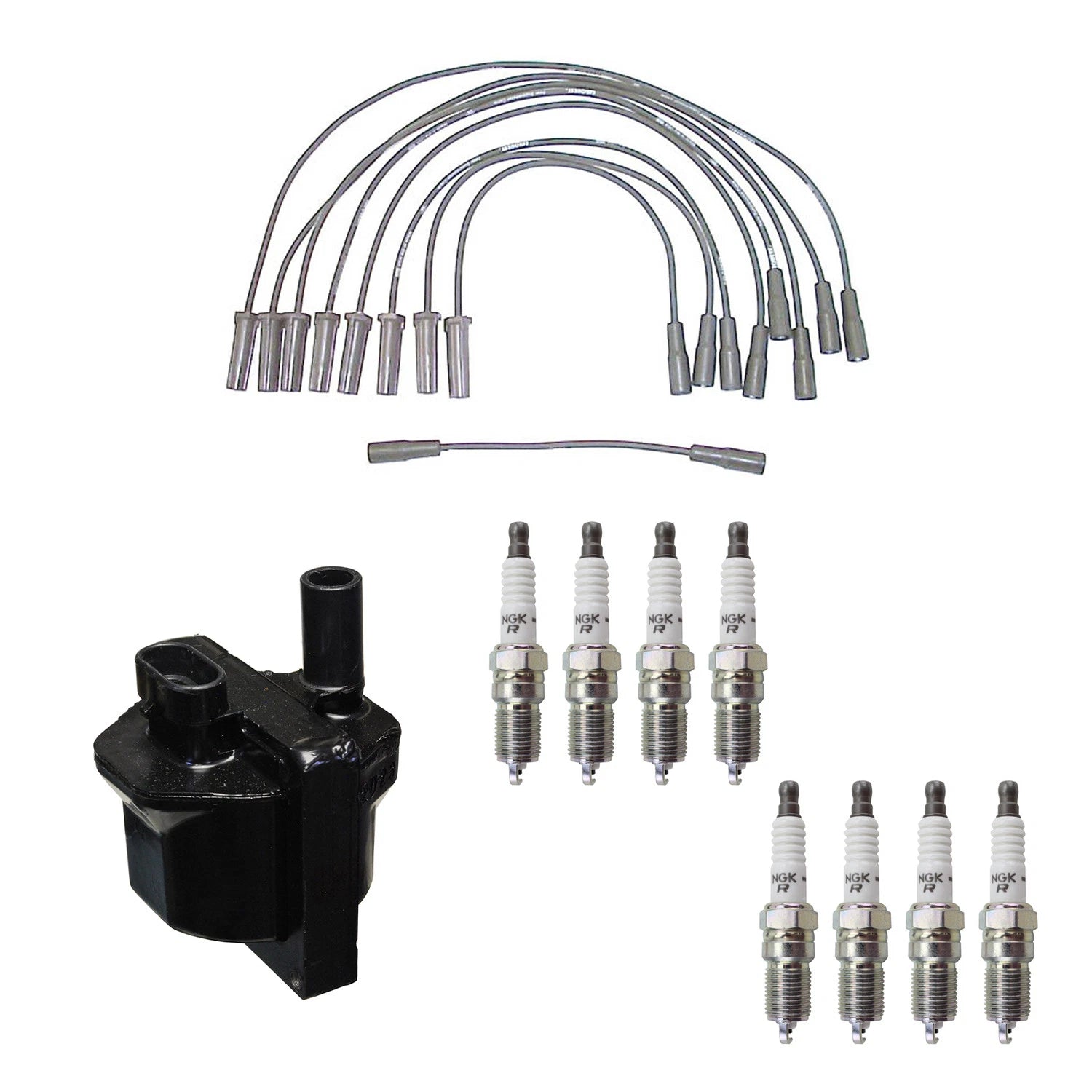 Denso Ignition Coil Wires & NGK Spark Plugs Kit for P30 P3500 (V8 Vin J)