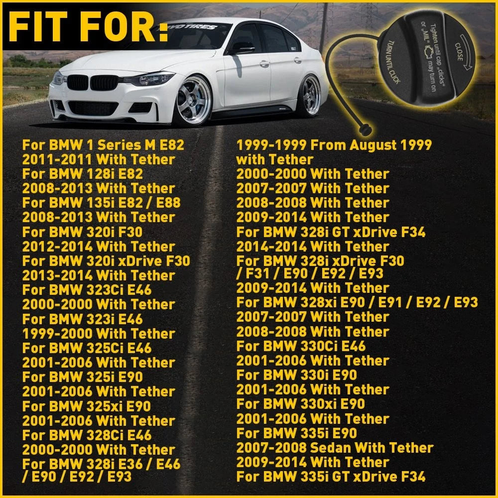Gas Fuel Tank Filler Cap for BMW 435i 525i 530i 528i 535i 540i 545i 550i 640i (2011–2019)
