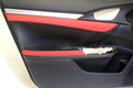 Front Insert Door Leather for Honda Civic (2016–2020) Black & Red