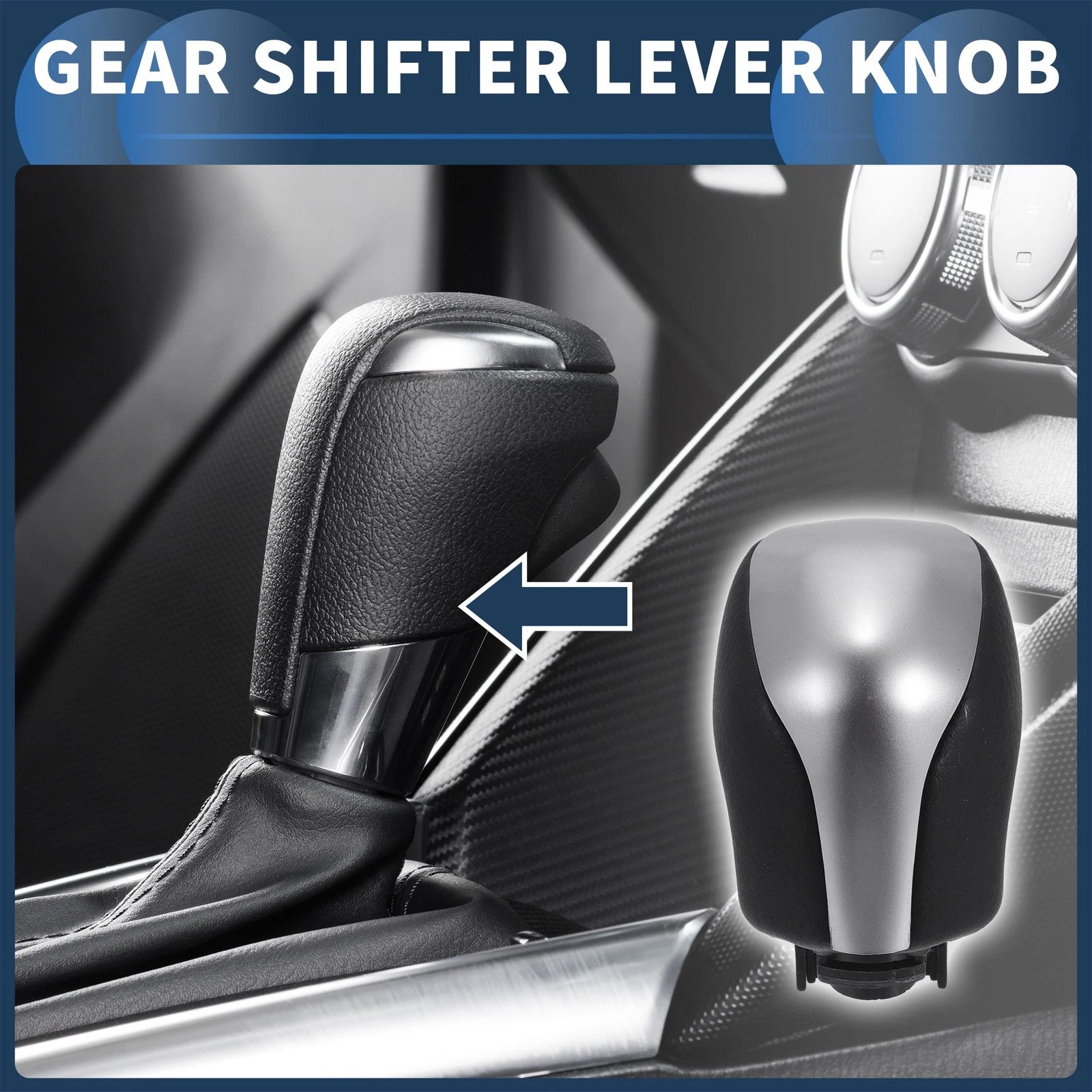 Automatic Gear Shifter Knob for Toyota Mark X Reiz (2010–2017) Plastic Silver Tone
