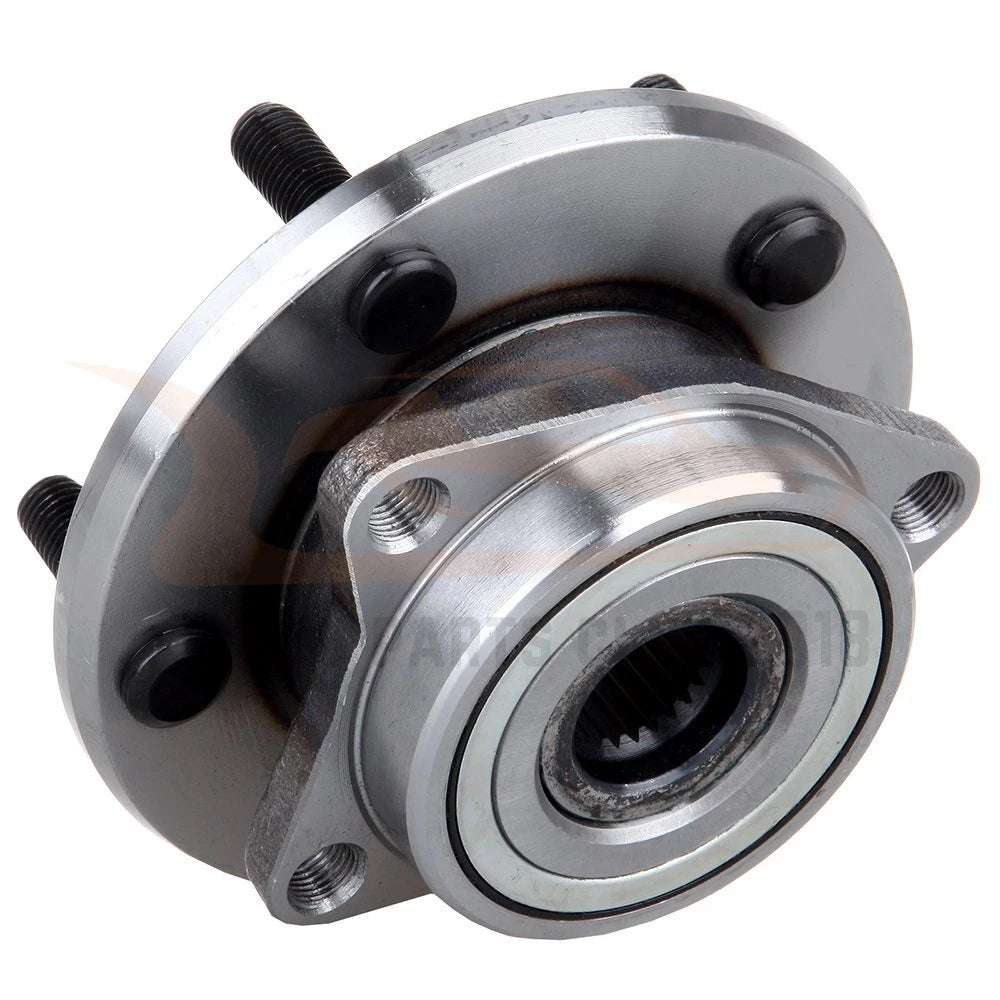 Set of 2 Front Wheel Hubs and Bearings + 2 Outer Tie Rod Ends for Chrysler