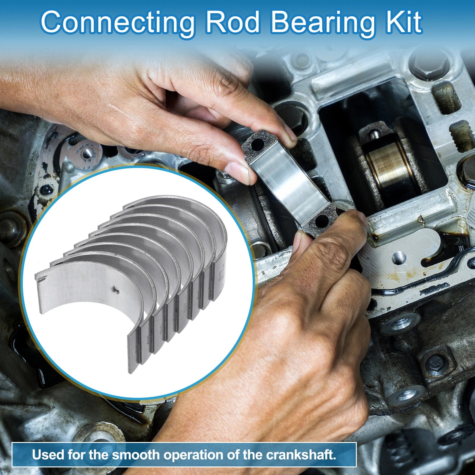Set of 8 Connecting Rod Bearings for Mitsubishi (MD030516)