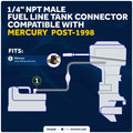 1/4-Inch Brass NPT Male Connector for Mercury Fuel Tank (1998–Present) - FO4409