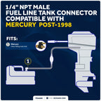 1/4-Inch Brass NPT Male Connector for Mercury Fuel Tank (1998–Present) - FO4409