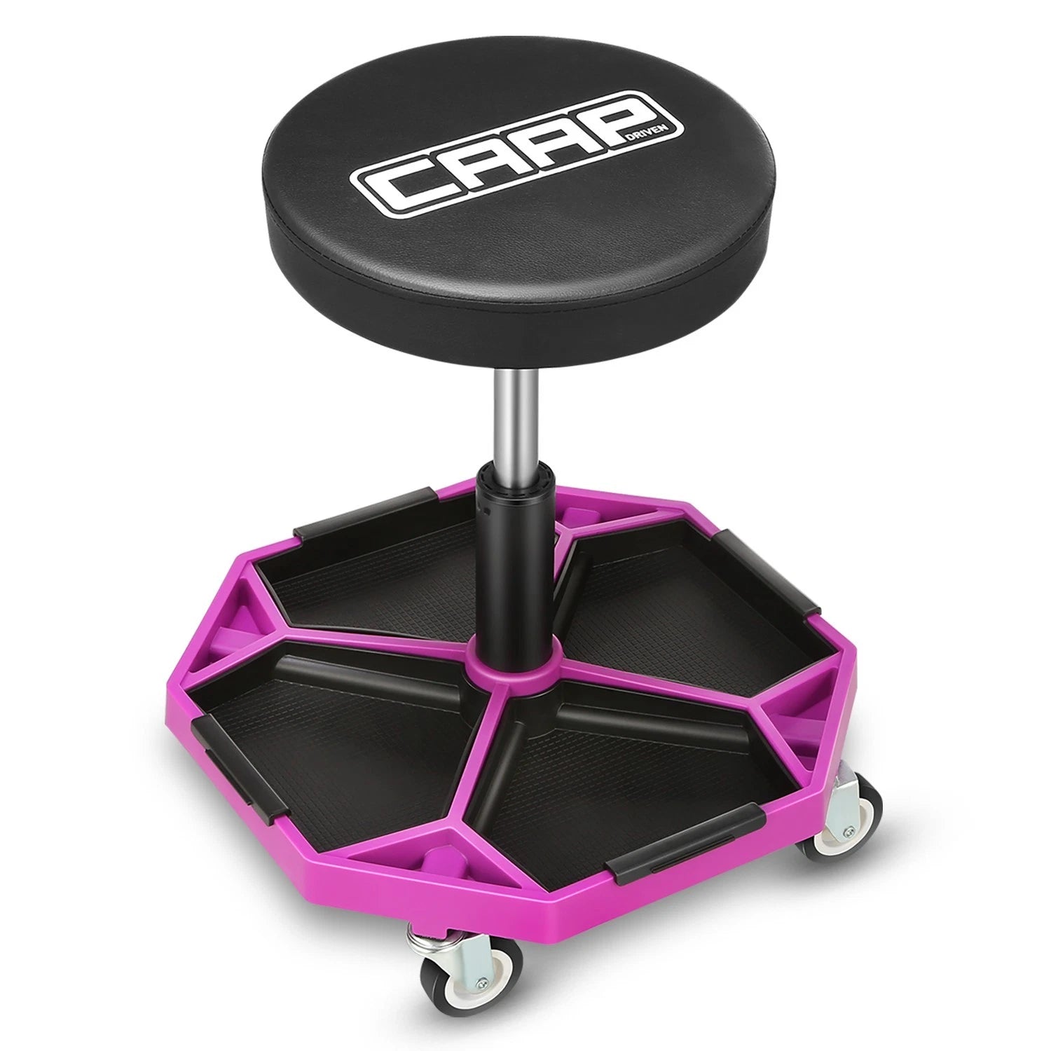 Adjustable Rolling Stool for Garage (15.74"-21.25", 300lbs Capacity)