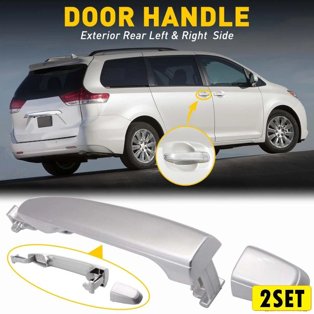 Set of 2 Rear Sliding Door Handles for Toyota Sienna (2004–2010) - Silver