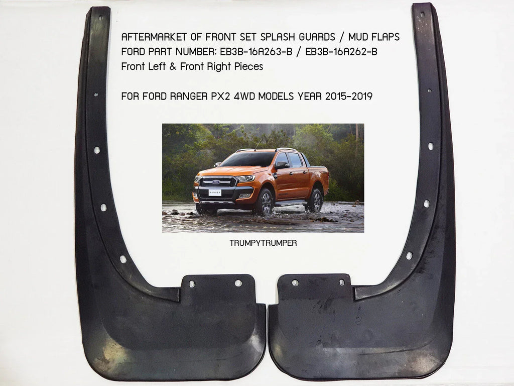 Front Mud Flap Splash Guard Rubber for Ford Ranger PX2 (2015-2019)
