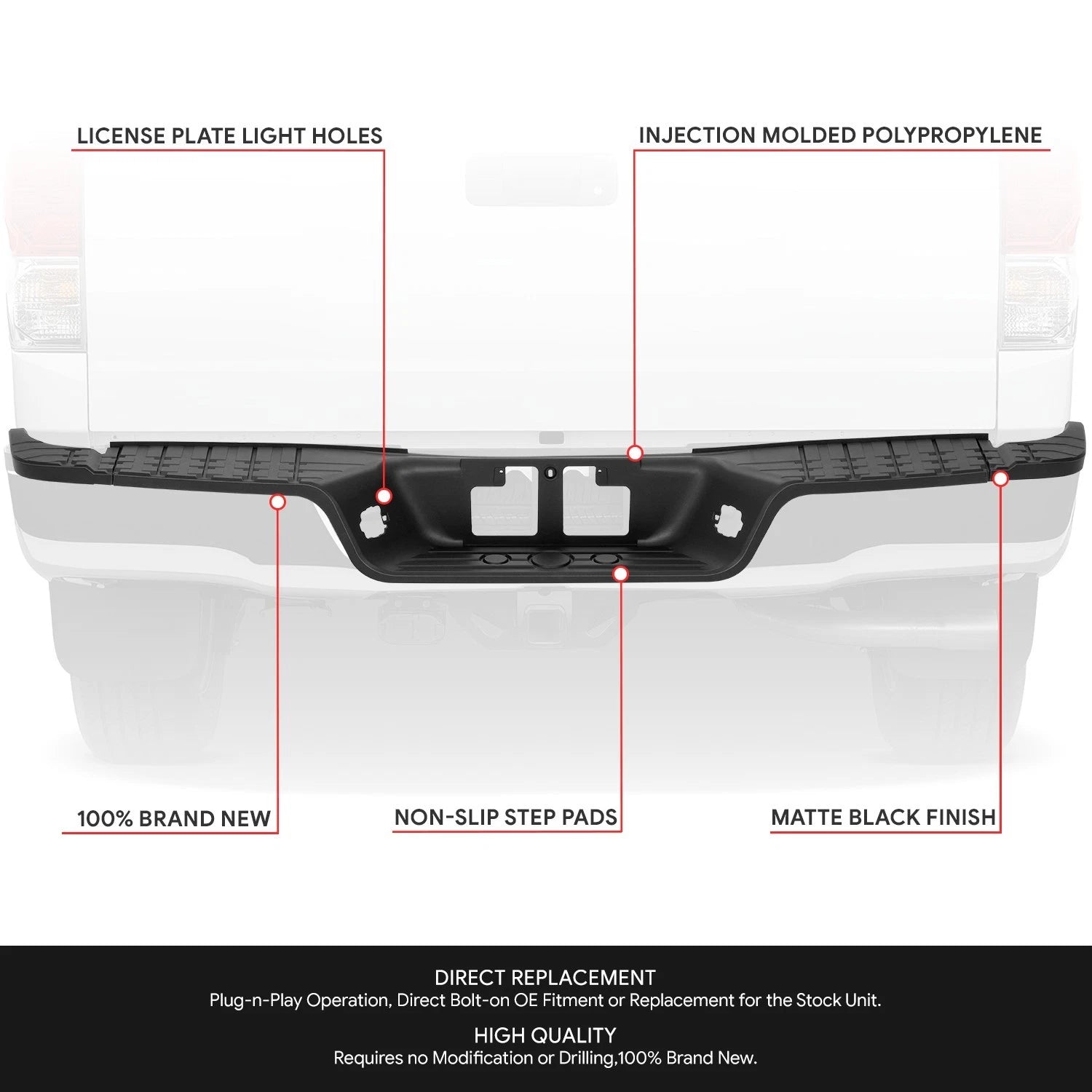 Set of 3 Step Pads for Toyota Tundra (2007–2013) Matte w/o Offroad Package