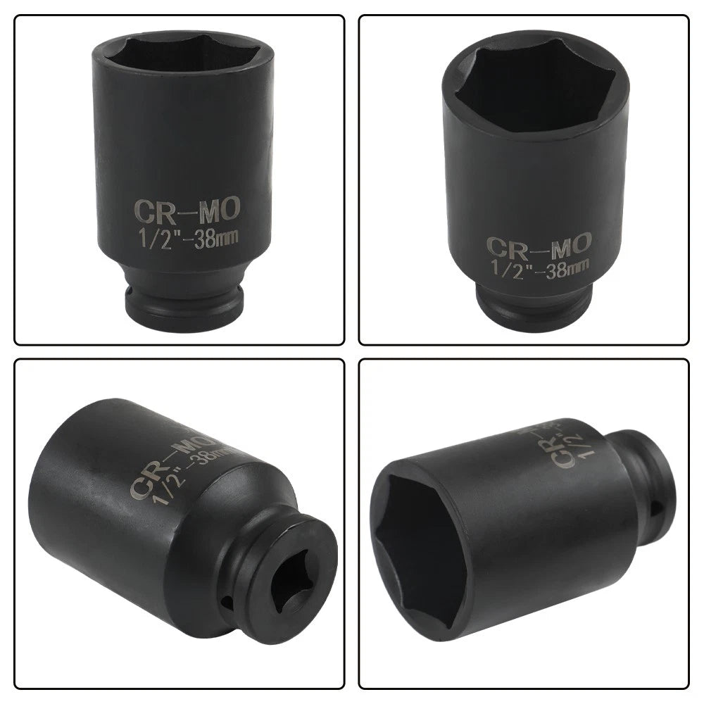 Set of 9 Deep Impact Sockets for Axle Hub Nut (1/2" Drive, 29-38mm)