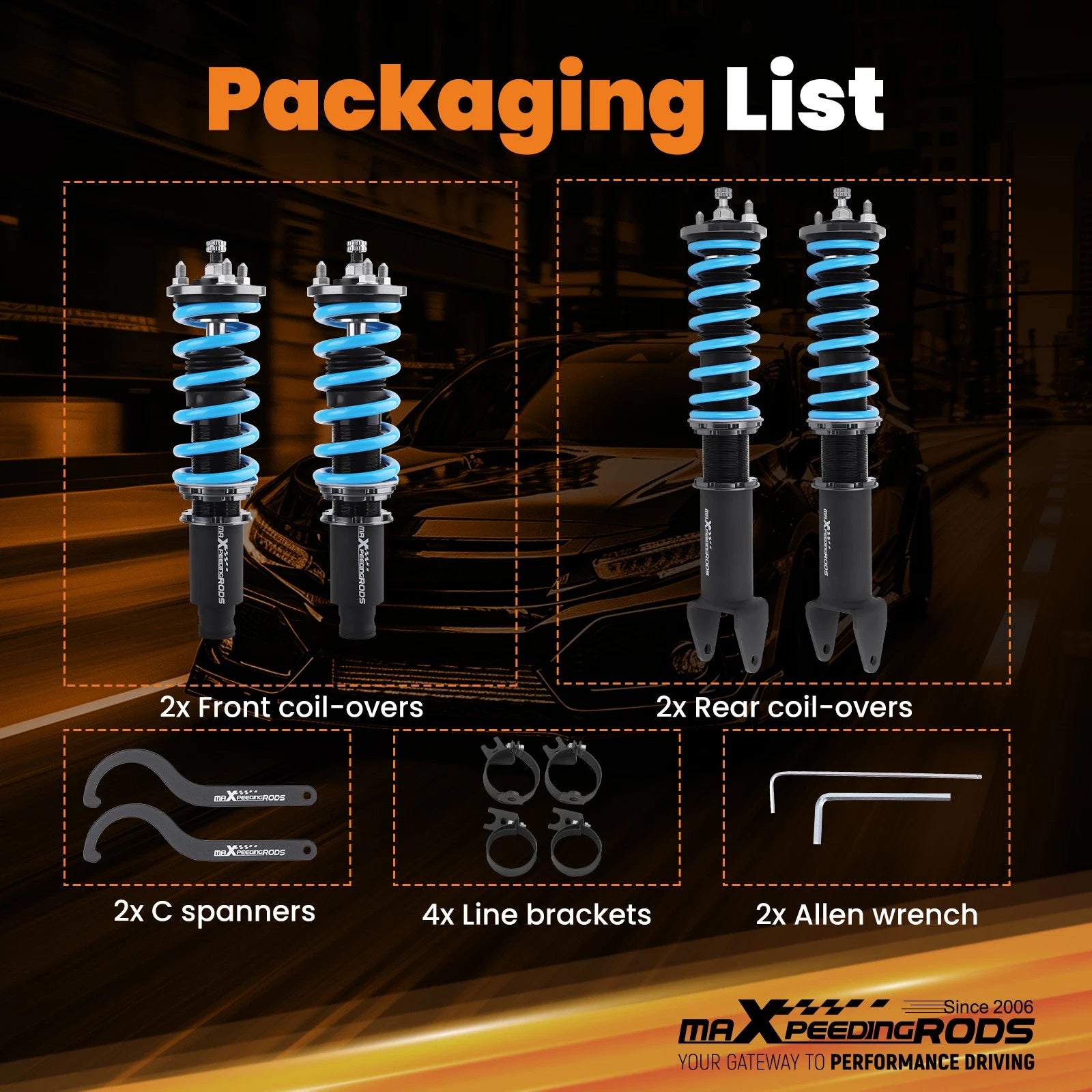 Adjustable Coilovers for Honda Prelude (1988-1991)