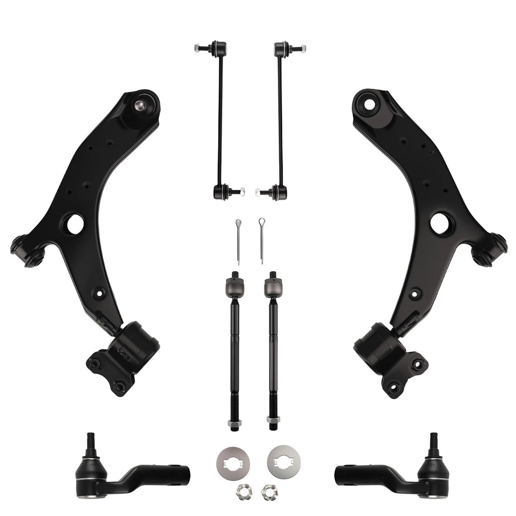 Set of 8 Suspension Control Arms Tie Rods Sway Bars for Mazda 3 Sport (2009)
