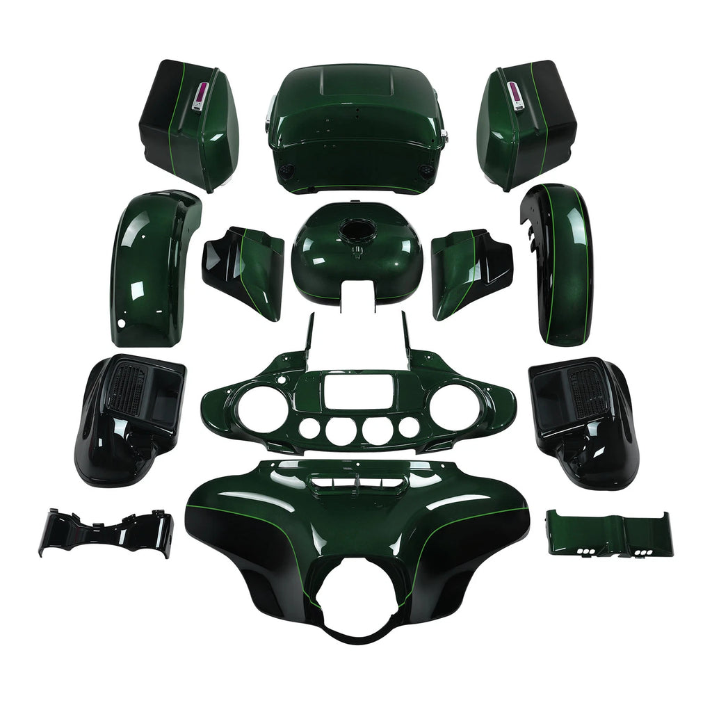 Fairings Body Kit for Harley Electra Glide (2014–2024) Deep Jade Pearl/Vivid Black