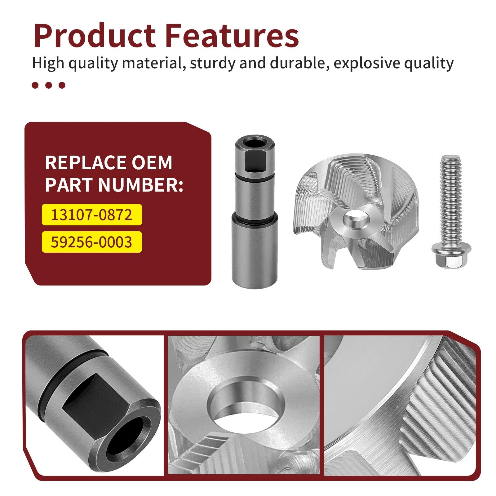 Water Pump Impeller Shaft Gear Bolt for Kawasaki KX450 (2020–2024) 13107-0872