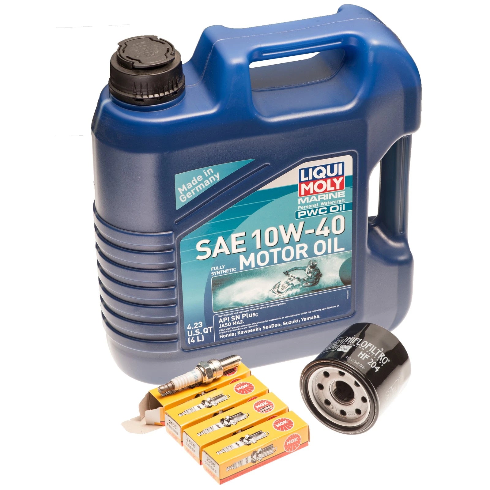 Oil Change Service Kit with Filter & NGK Plugs for Kawasaki STX-15F/SX-R (2016–2022)