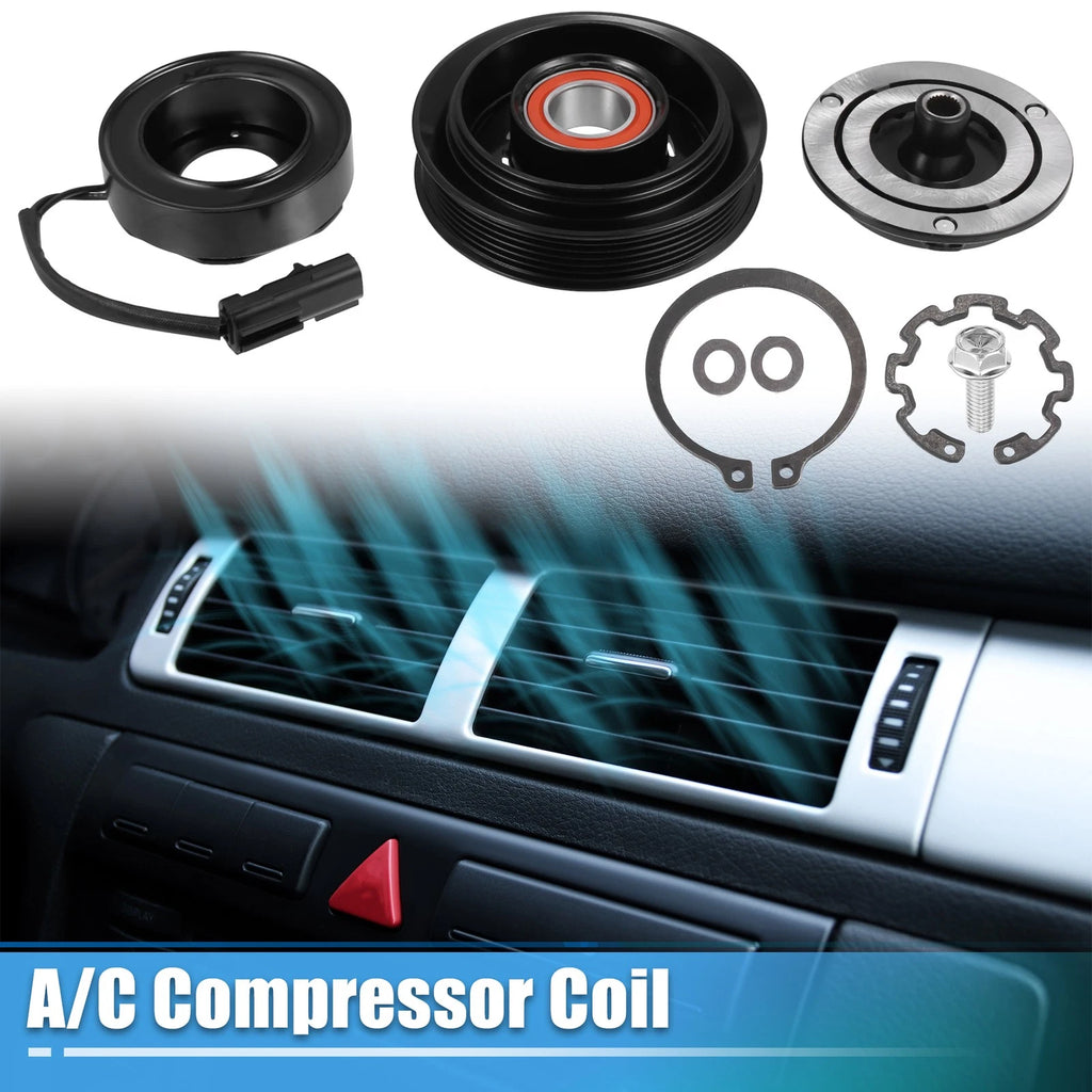 Set of 1 AC Compressor Clutch Kit Pulley Coil for Dodge Ram 1500 (2002–2008)