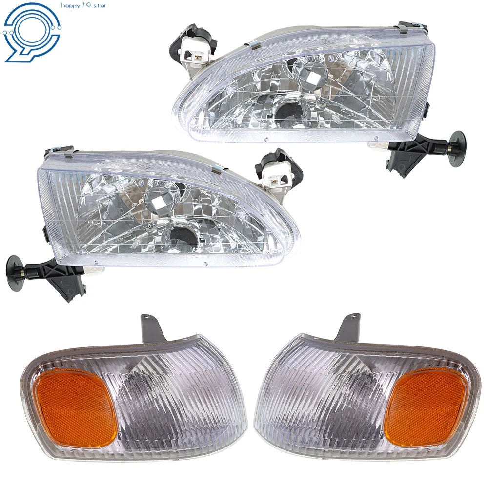 Set of 2 Headlight & Corner Parking Lights for Toyota Corolla (1998–2000)