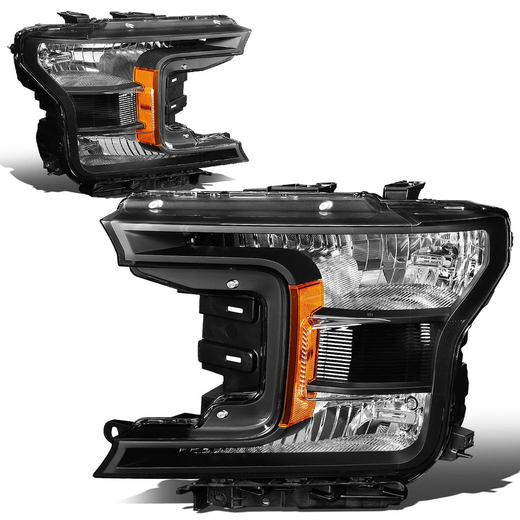 OE Style Black Housing Amber Side Driving Headlight Lamps for Ford F150 (2018–2020)