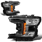 OE Style Black Housing Amber Side Driving Headlight Lamps for Ford F150 (2018–2020)