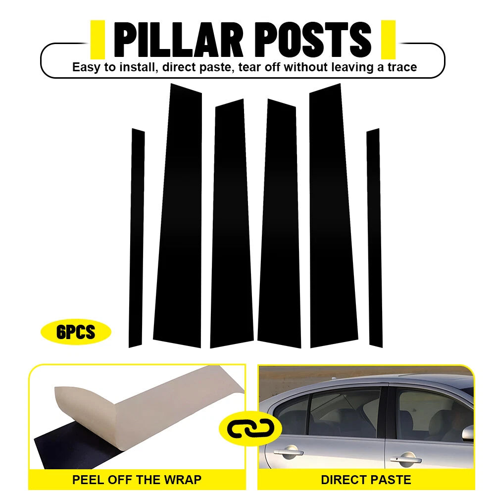 Set of 6 Window Door Trim Pillar Posts for Infiniti G35 G37 Sedan (2002–2013)