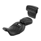 Driver & Passenger Seat & Backrest for Harley CVO Road Glide (2014–2023) Black
