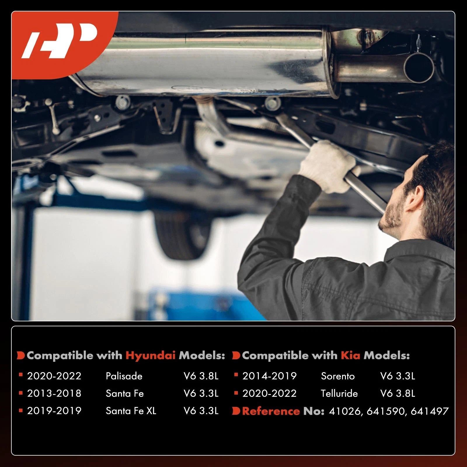 Front Catalytic Converter for Kia Sorento (2014–2019) Hyundai Santa Fe (2013–2018)