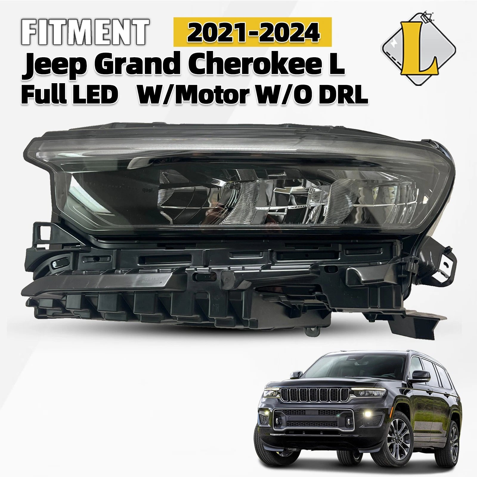 Full LED Headlight for Jeep Grand Cherokee L (2021–2024) - Driver Left Side