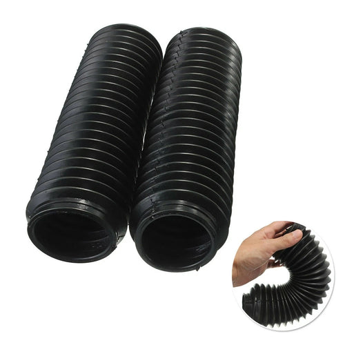 1 Pair Black Motorcycle Front Fork Rubber Gaiters for CQR (245x58x39mm)