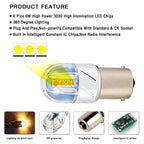 4X 1156 Yellow Amber LED Backup Reverse Light for