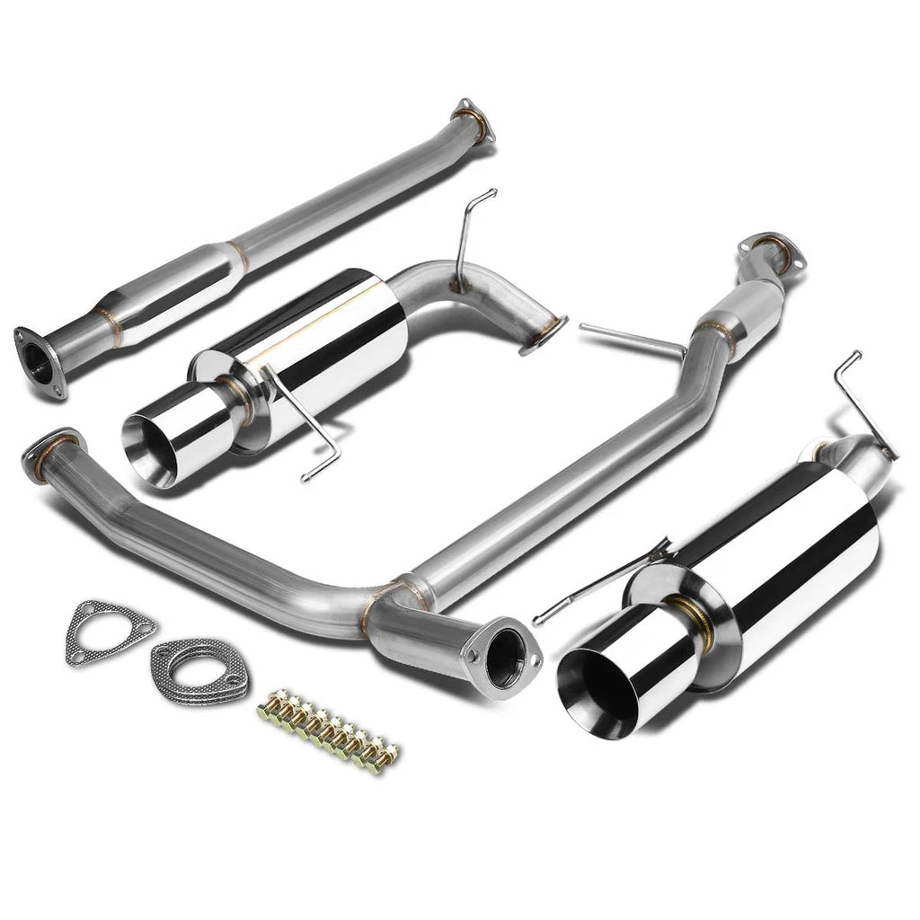 Dual 4" Rolled Muffler Tip Catback Exhaust System for Honda Accord V6 (1998–2002)