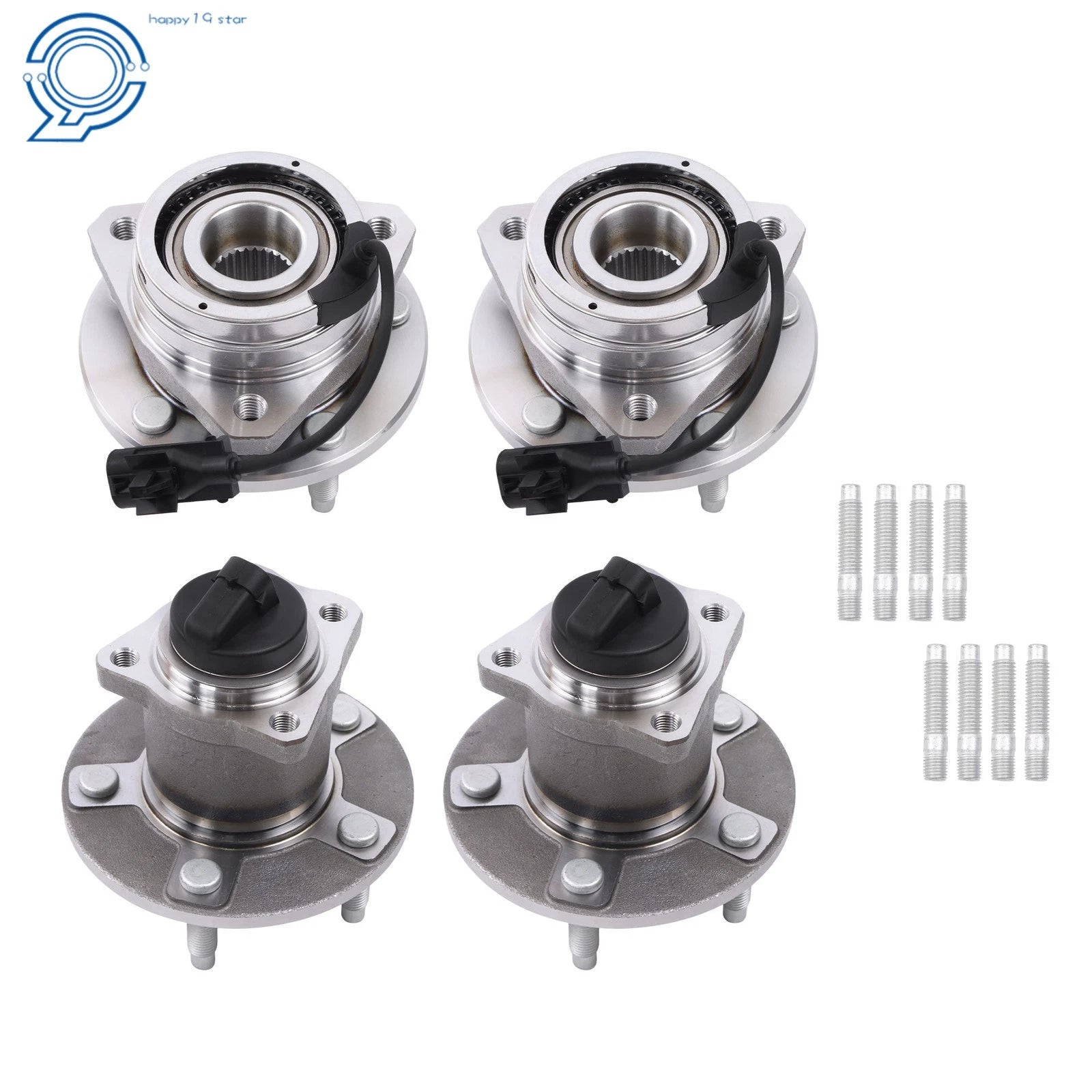 Set of 4 Wheel Hub Bearings for Chevrolet Malibu Pontiac G6 Saturn Aura (2008–2012)