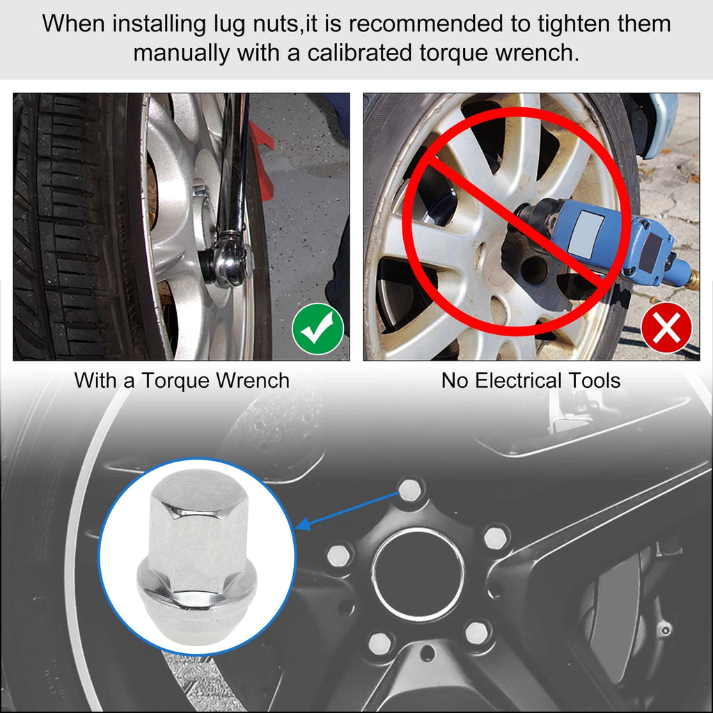 20 Pcs M12x1.50 Wheel Lug Nuts for Chevrolet Impala (2008–2009) No. 6112631/611263