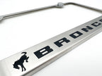 Brushed Stainless License Plate Frame for Ford Bronco (2021–2025) Script Logo