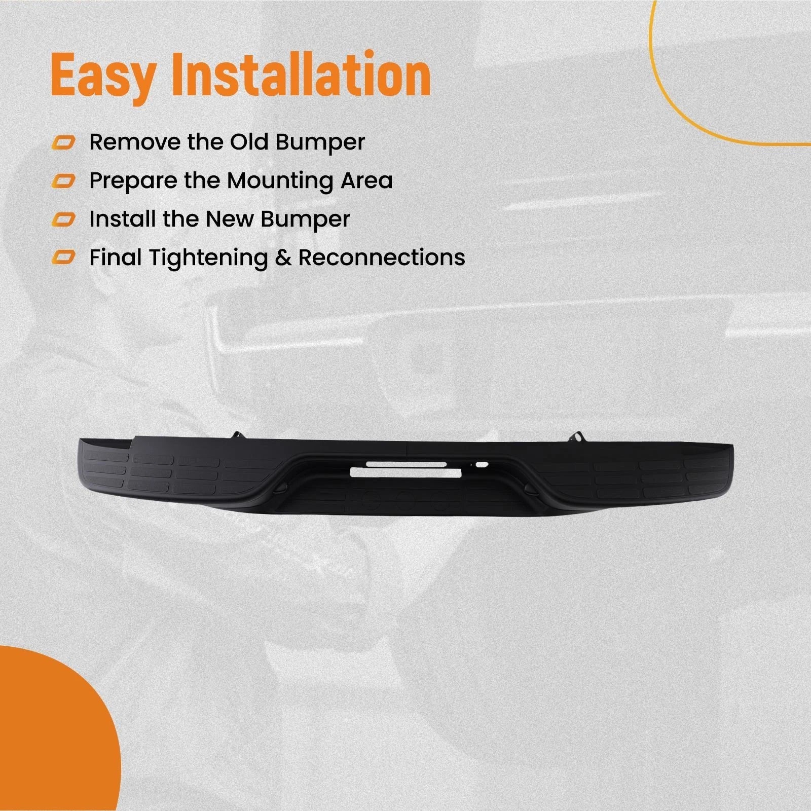 Rear Step Bumper Assembly for Silverado Sierra (1999-2007) Black