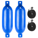 2-Pack Twin Eye Ribbed Boat Fenders 6.5 x 23-Inch, Blue