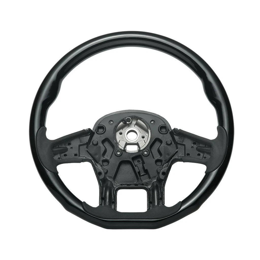 18 Inch Steering Wheel Replacement Wood Glossy Black for Peterbilt 579 (2012–2021)