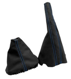Leather Manual & Brake Boot Cover for VW Jetta Golf MK3 (1991–1998) Blue Stitch