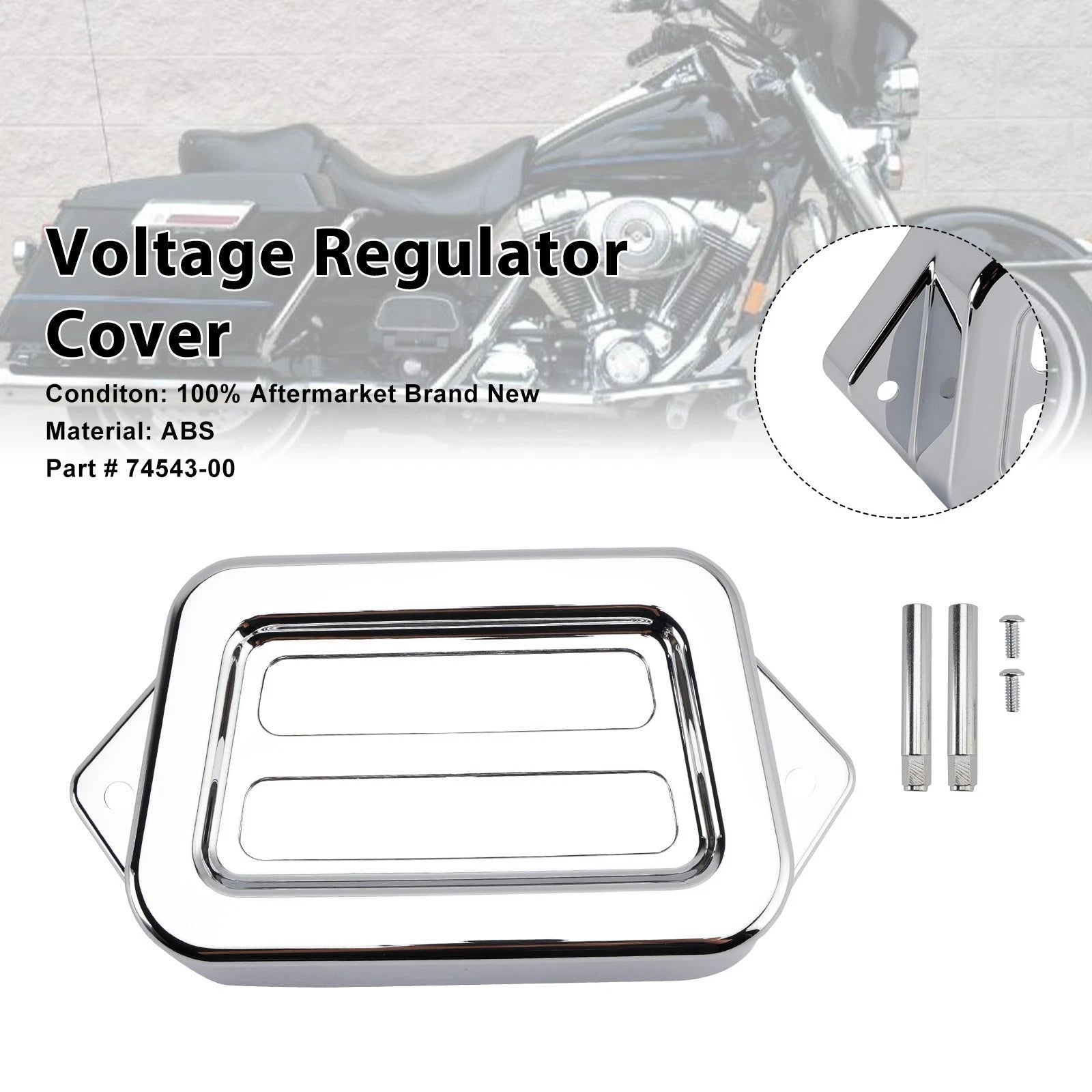 Voltage Regulator Cover for Harley Road King Electra Street Glide (1997–2008) Chrome