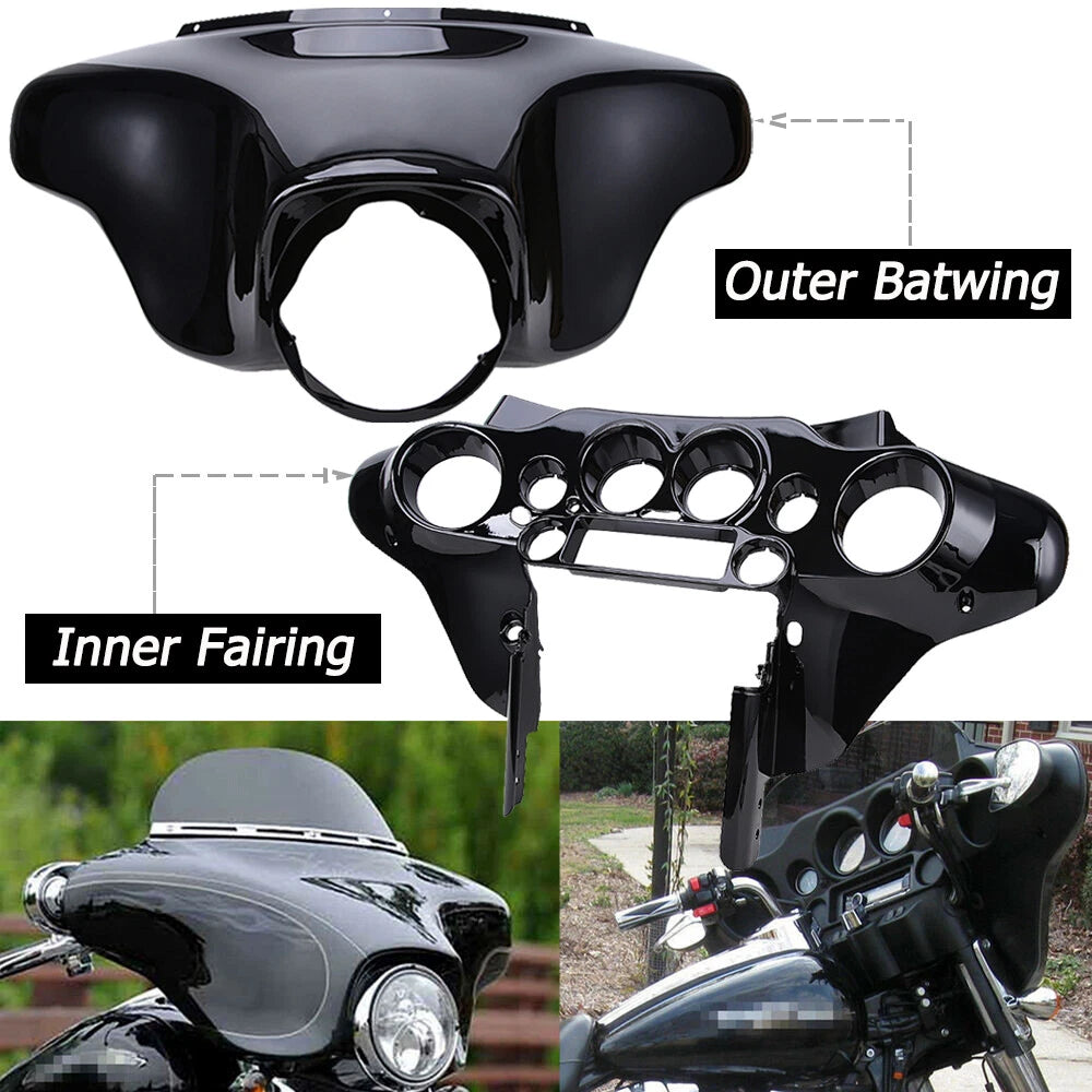 Front Batwing Inner/Outer Fairing for Harley Touring Electra Street Glide (1996–2013)