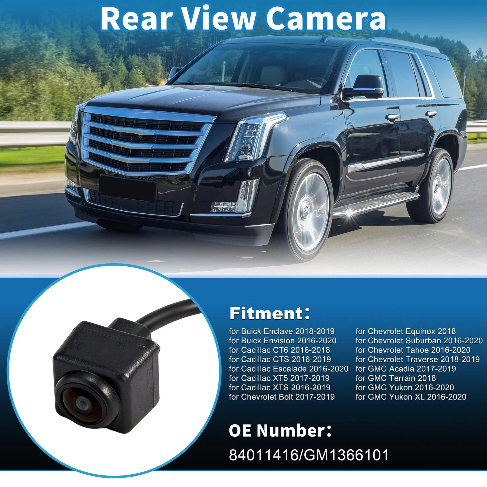 Rear View Backup Camera for Cadillac Escalade (2016–2020) 84011416