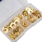 150Pcs Gold Brass Ring Cable Lugs for Wire Terminals